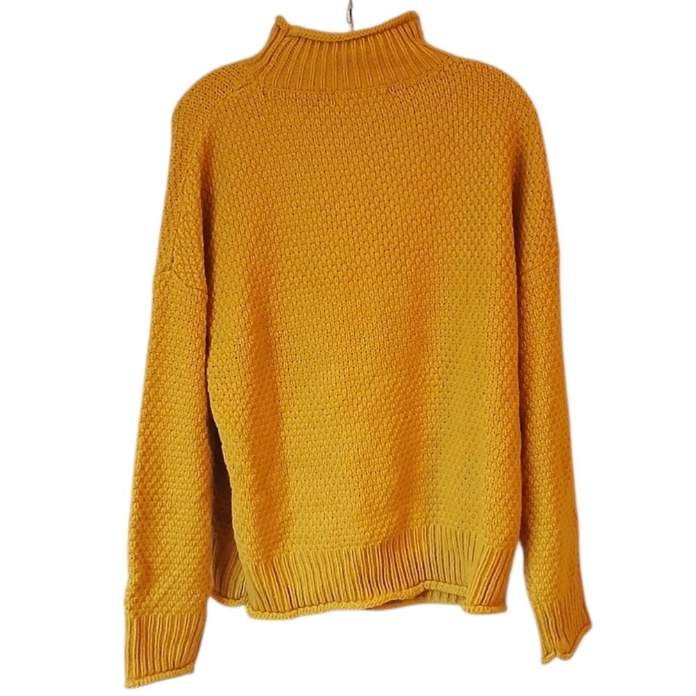 Zesica Cozy Mustard Turtleneck Sweater Size Large - Picture 3 of 5
